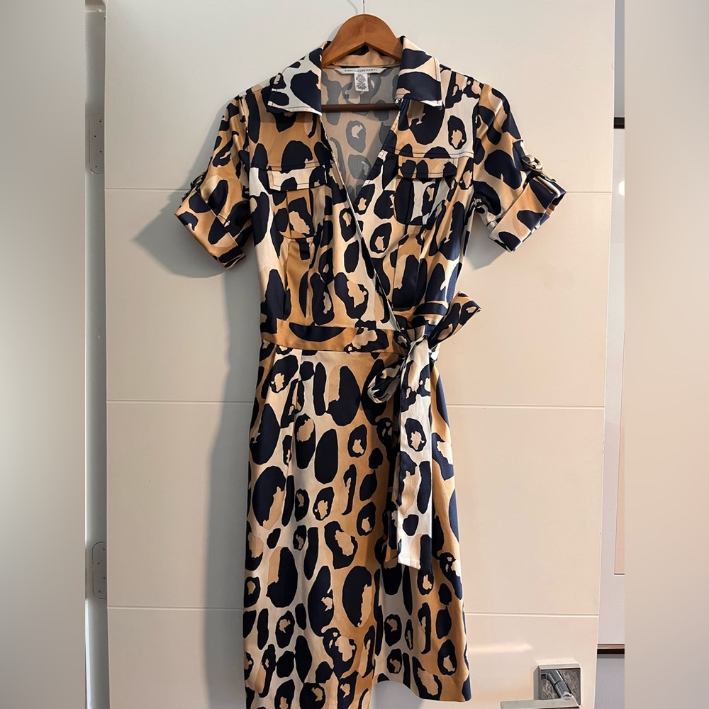 DVF Silk Leopard-Print Wrap Dress